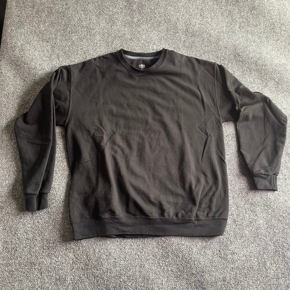 Athletic Works Mens Black Crewneck Sweatshirt Fleece Pullover Size‎ L 42-44
